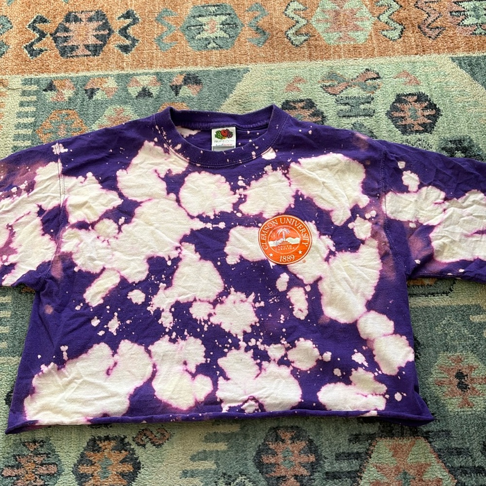 Clemson University bleached crop top medium